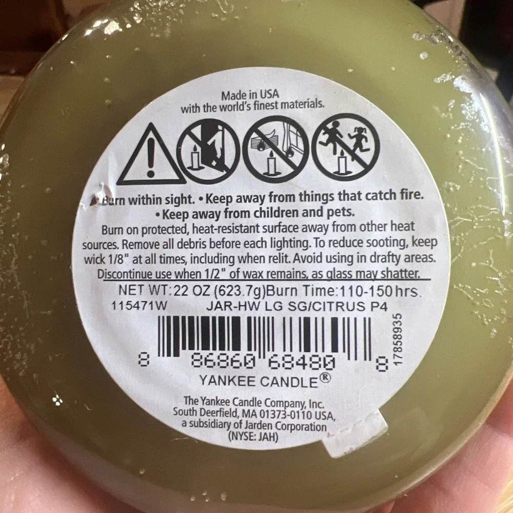 Yankee Candle Sage‎ & Citrus House warmer 22 oz 95% Full